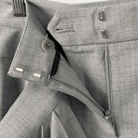 Tibi AW/14 Runway Grey Tropical Wool Pleated Wrap Pants - Picture 7 of 14